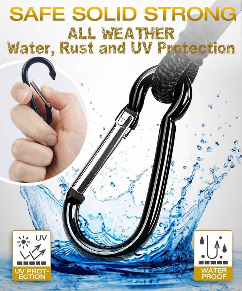 Digank Bungee Cords with Hooks – 12 Inch Elastic Tie Down Straps with Carabiner, 4 Ball Bungee Cords 8 Inch, Max Load 78 lbs for Car Trunk, Camping Gear, Bike Cargo, Garage Tools & Outdoor Storage– Black - Image 4